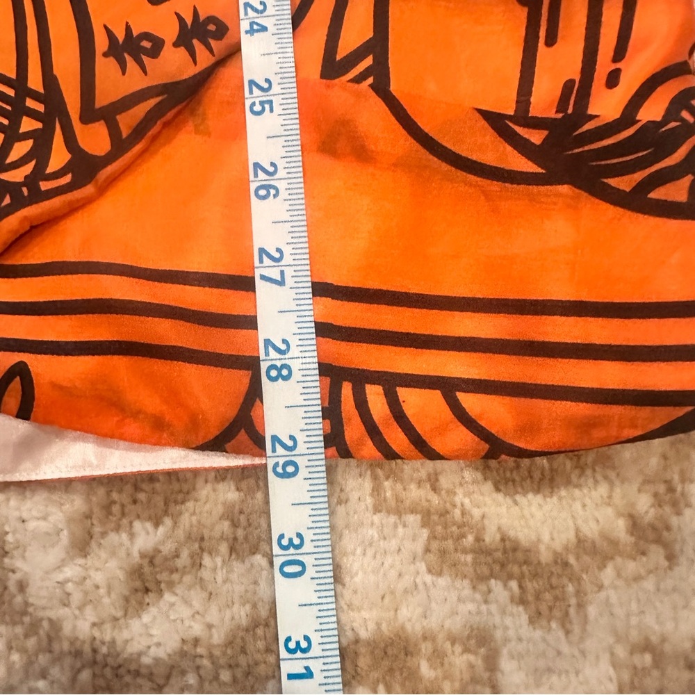Aryn K.100% Silk Dress For Anthropologie Burnt‎ Orange and Black Sz Small - Picture 13 of 16